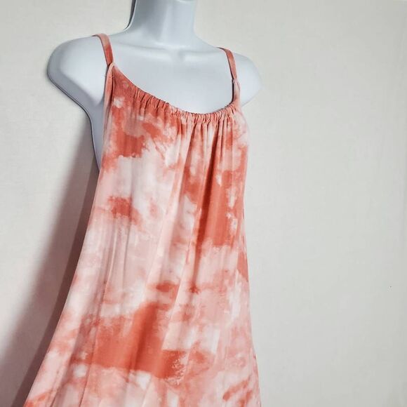 Maurices 24/7 Women’s Maxi Dress 4X Pink Tie Dye Sleeveless Plus Size - Picture 2 of 7
